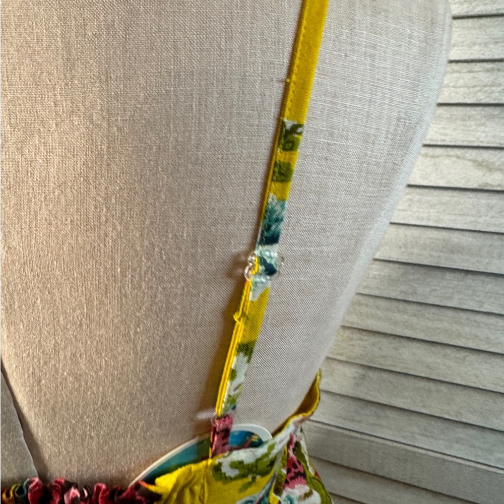 Luv By Chance Yellow Floral Midi Dress Medium NWT Cottagecore Garden Party - Picture 11 of 11